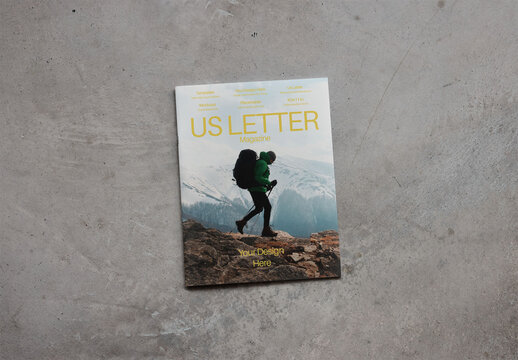 Mockup Of Us Letter Magazine With Customized Cover