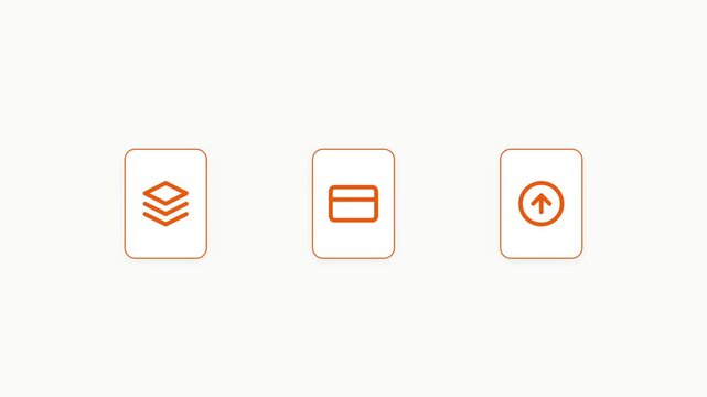 Essential outline UI vector icons showcasing digital data organization, secure payment processing, and efficient file transfer operations