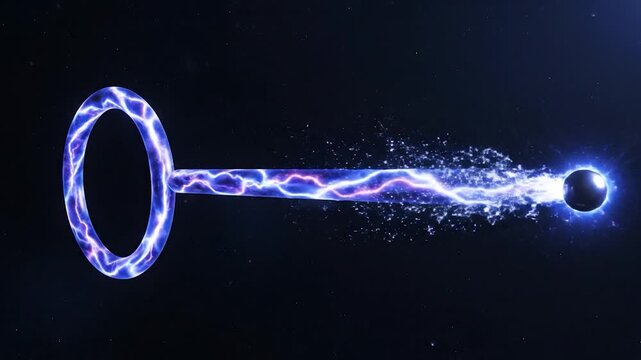 Electricity flows through glowing circle.