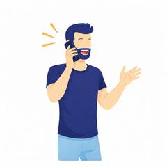 Fototapeta premium Man talking on phone communication conversation concept