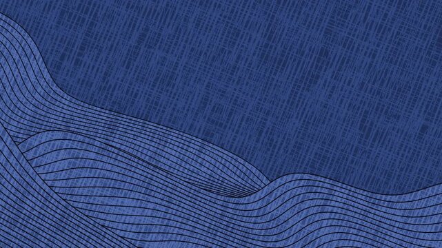 Abstract Blue Wavy Lines and Textured Background Animation
