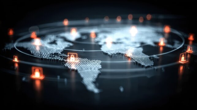 A resilient digital network defines the cyberspace where technology and system security provide essential protection for assets.