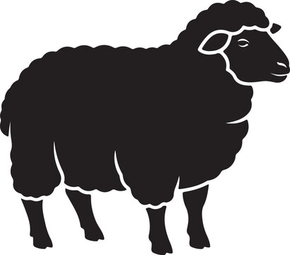 Sheep Black Silhouette Vector Farm Animal Wool Illustration