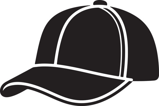 Baseball Cap Black Silhouette Vector Hat Fashion Accessory Icon