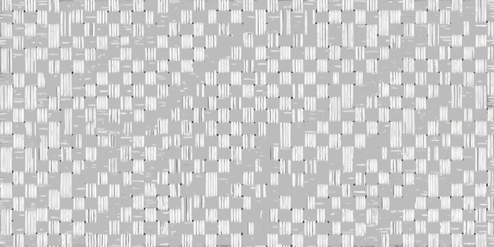 Close up of a woven gray material with a repeating rectangular pattern