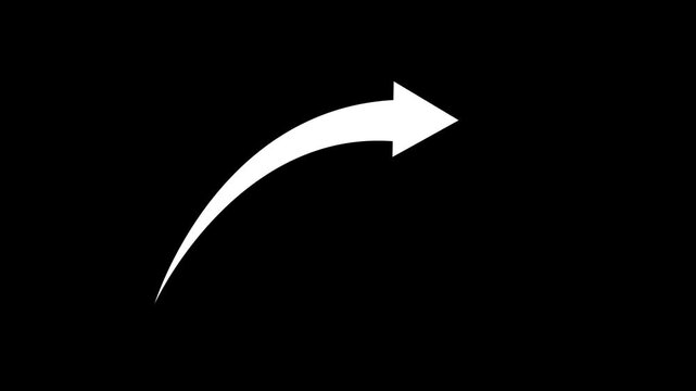 A simple white arrow pointing to the right on a black background
