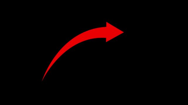 A simple abstract image of a red curved shape on black