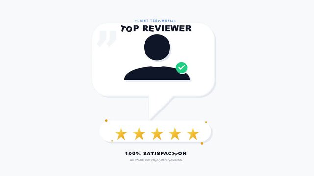 Top Reviewer Five Star Client Testimonial Animation