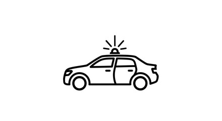 Fototapeta premium Police Car Vector Icon, Minimalist Line Art of Emergency Patrol Vehicle