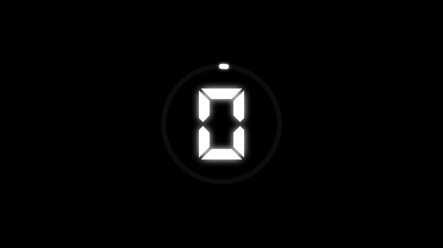 Countdown timer from 5 to 0 seconds real time. Modern flat design of countdown animation isolated on transparent background with alpha channel 5 Seconds Digital Countdown Timer Animation