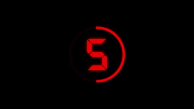 Countdown timer from 10 to 0 seconds real time. Modern flat design of countdown animation isolated on transparent background with alpha channel 10 Seconds Digital Countdown Timer Animation