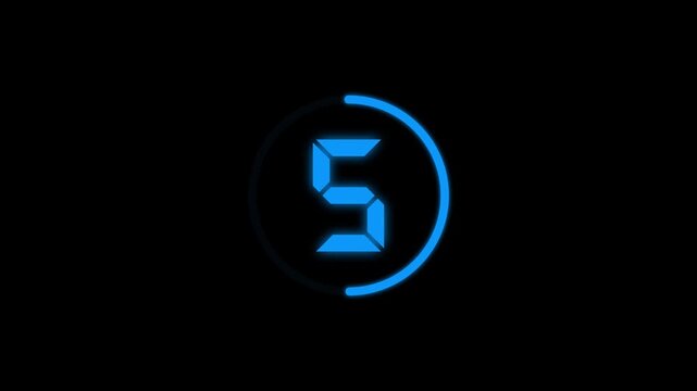 Countdown timer from 10 to 0 seconds real time. Modern flat design of countdown animation isolated on transparent background with alpha channel 10 Seconds Digital Countdown Timer Animation