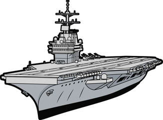 Gray aircraft carrier ship navy military warship © Graphic Shops