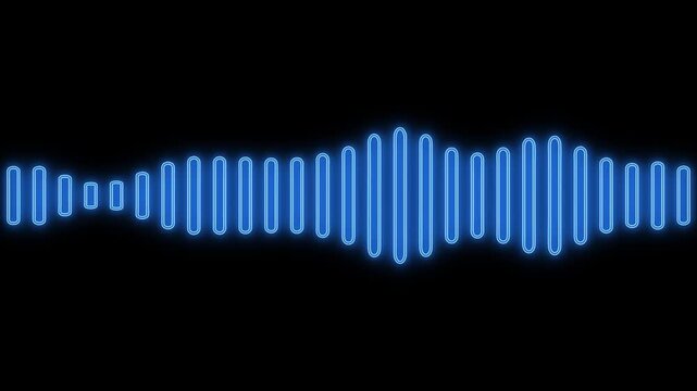 Dynamic equalizer visual effect, Abstract sound waves, Digital simple equalizer (sound wave), on isolated black background.