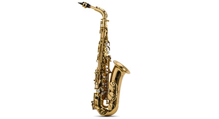Fototapeta premium Golden saxophone on white background.