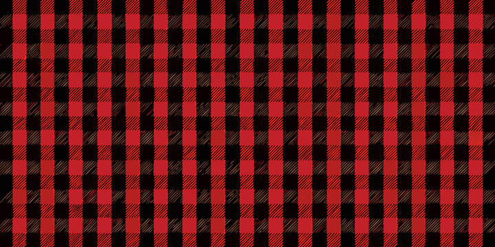 A seamless pattern of red and black buffalo plaid a classic textile