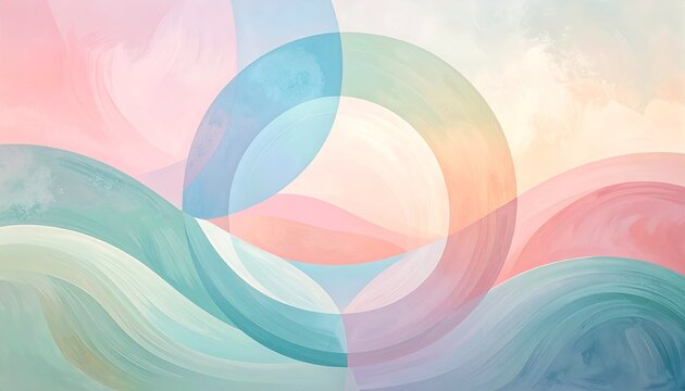 soft pastel abstract wave circles seamless background design