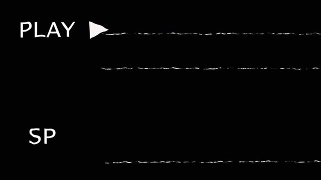 Retro vhs glitch effect with play button overlay, creating a nostalgic and distorted visual experience reminiscent