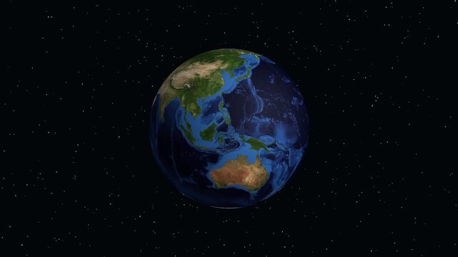 Earth Zoom Animation to Samarinda Indonesia with Longitude and Latitude