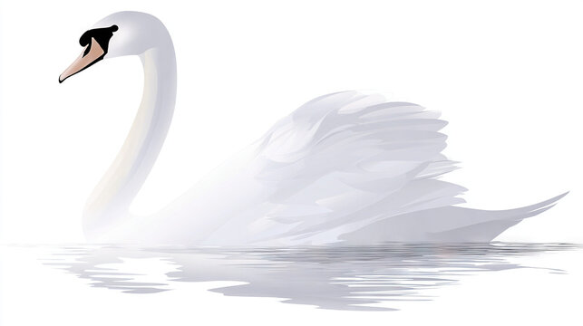 Swans swimming on a reflective water surface