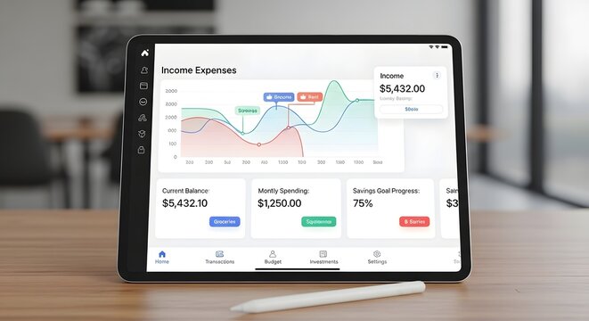 Ipad pro displaying a financial or data analysis application