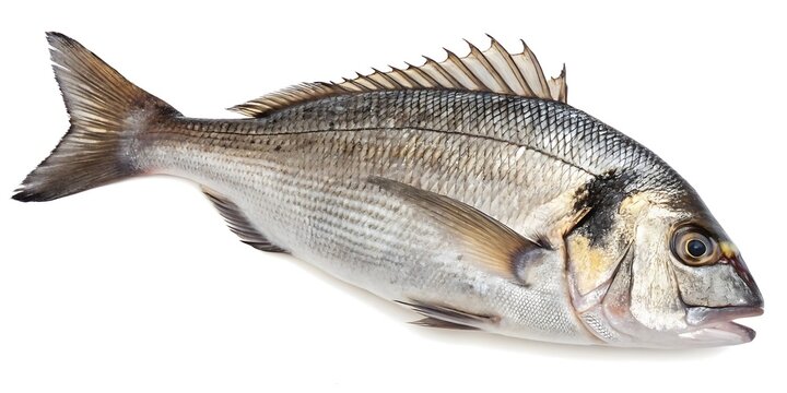 Silvery sea bass with a dark stripe along the body