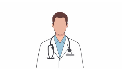 Fototapeta premium Doctor pharmacist with stethoscope smiling medical vector