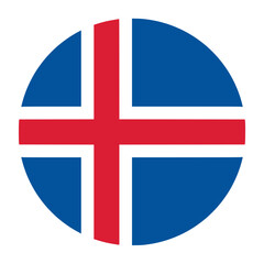Fototapeta premium Iceland Flag in Circle Shape