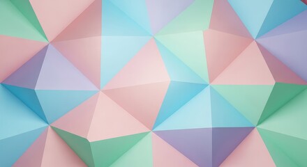 Fototapeta premium A modern and sleek abstract geometric background featuring repeating polygonal shapes in soft pastel colors perfect for digital design use, illustration, texture, modern