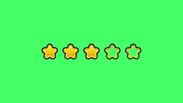 Three Out Of Five Star Rating Icon On Green Background For Reviews And Feedback