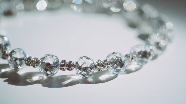 Elegant crystal beaded necklace with shimmering accents and bright reflections