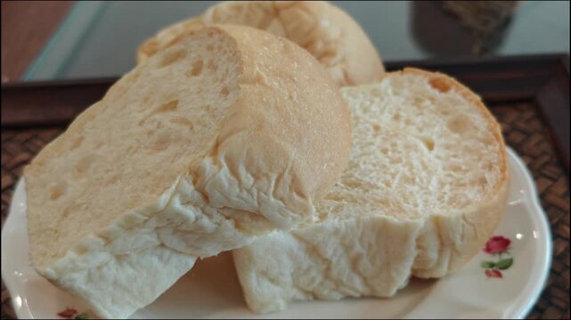 Freshly baked bread from the oven.