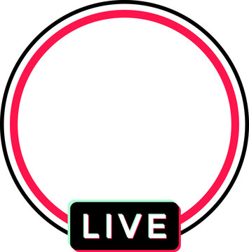 Style Live Stream Profile Picture Frame with Red Ring and Badge