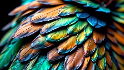 Obraz premium Iridescent Feathered Costume Closeup with Shimmering Textures