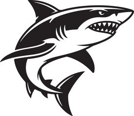 Fototapeta premium Hungry Great White Shark, Wild Marine Animal