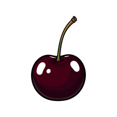 Cherry, ripe cherry, dark red fruit, vector illustration © MSTMANWARA