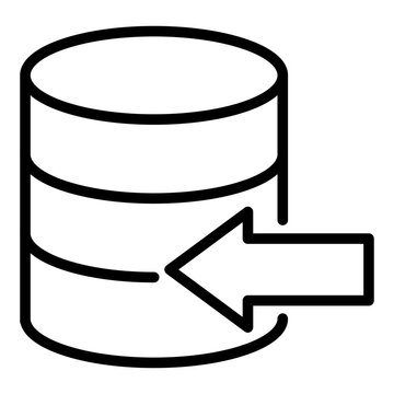 A database cylinder with an arrow pointing inward representing the action of bringing data into a system