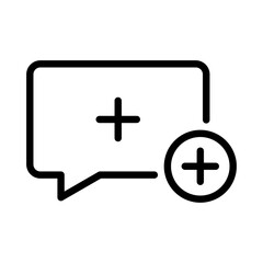 Obraz premium Speech bubble with a plus sign icon for adding a new comment or participating in a thread