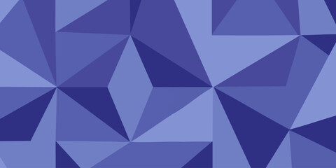 Fototapeta premium Geometric pattern of blue triangles fills the frame with shapes