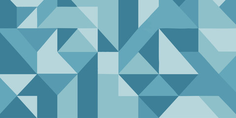 Obraz premium Geometric shapes form a vibrant blue abstract pattern on a white background