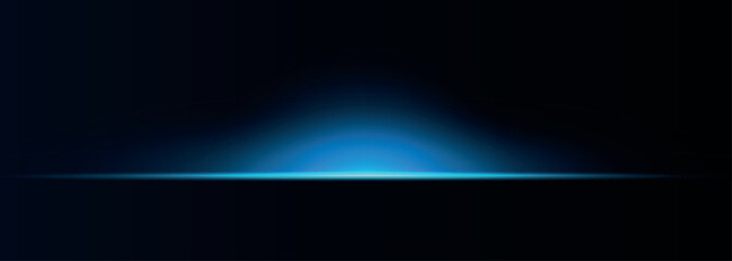Naklejka premium Dark background with blue laser line effects and glowing energy waves. Modern and futuristic design with bright neon lights. Vector EPS. 2
