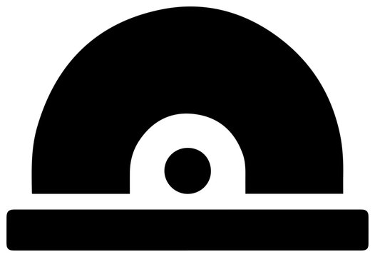 Stylized vintage pocket pyranometer with dome on base simple black and white illustration for science and technology concepts