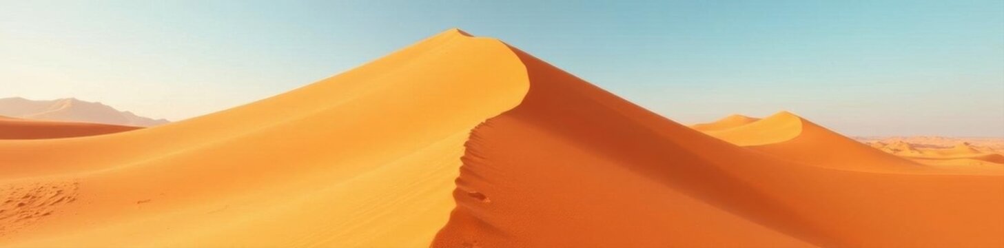 Towering sand dune, colossal ripple in desert, nature, wave
