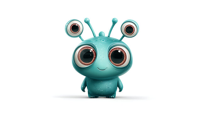 3d rendered illustration of a green alien