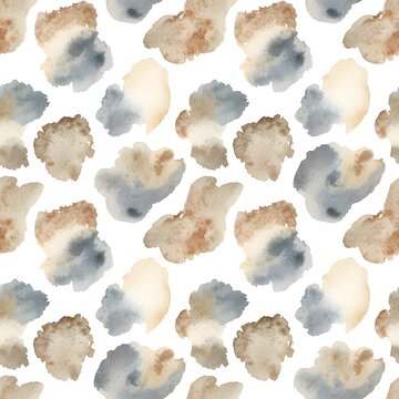 Seamless Watercolor Cow Print Pattern