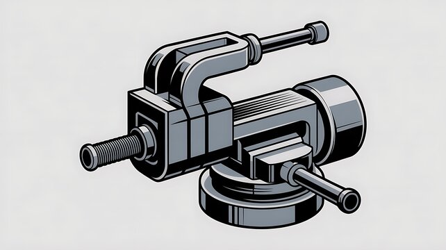 Detailed technical illustration of a heavy-duty industrial vice clamp