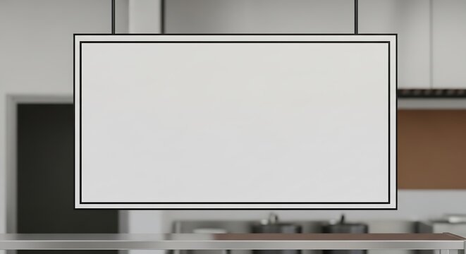 Modern flat screen television mounted on a wall with a minimalist setup