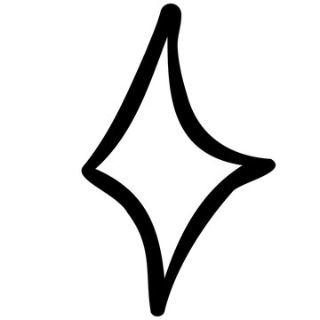 Hand drawn sparkle star doodle graphic element 