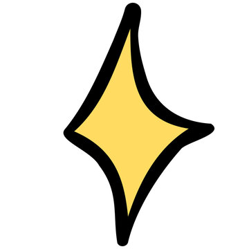 Hand drawn sparkle star doodle graphic element 