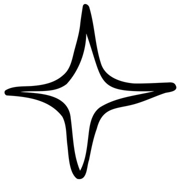 Hand drawn sparkle star doodle graphic element 